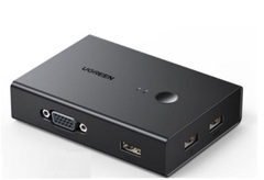 Bộ chuyển mạch KVM VGA 2 vào 1 ra FullHD 1080P hỗ trợ Hotkey Ugreen 90490 cao cấp