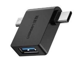 Ugreen 30453 Màu Đen Đầu chuyển đổi MICRO USB + TYPE C sang USB 3.0 âm hỗ trợ OTG 30453 20030453