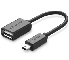 Ugreen 10383 12CM màu Đen Cáp chuyển đổi MINI USB sang USB âm hỗ trợ OTG US249 20010383