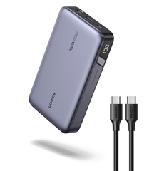Ugreen 25188 20000mAh 100w max 2c1a có lcd Two-way pin dự phòng hỗ trợ sạc nhanh 2 chiều PD với 2 cổng usb type c + 1a kèm cáp typec 0.5m PB720 20025188