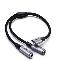 Cáp chuyển đổi chia âm thanh USB Type-C sang 2 cổng 3.5mm 20cm Ugreen 30732 cao cấp (Không DAC)