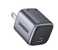 Ugreen 90902 20W Bộ sạc nhanh Nexode GaN USB Type-C PD3.0 qc4.0 Màu Space Gray chuẩn cắm US