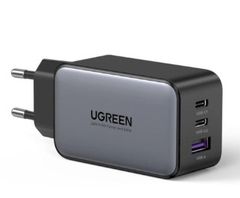 Ugreen 10335 65W 2Port Màu Đen Bộ sạc nhanh PD3.0 GaN sạc siêu nhanh 2 cổng USB-C chân cắm