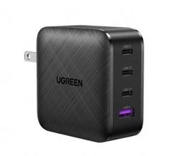 Ugreen 70774 65W PD3.0 GaN EU màu đen 3C + 1A sạc siêu nhanh 4 cổng 3 x usb type C và 1 x A CD224 20070774