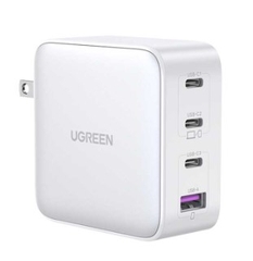 Ugreen 15336 100W Bộ sạc nhanh Nexode GaN 3 cổng USB Type-C + USB-A Màu Trắng