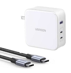Ugreen 15338 140W Bộ sạc nhanh Nexode GaN 2 cổng USB Type-C + USB-A Màu Trắng