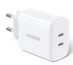 Ugreen 10343 40W 2 Port Màu Trắng Bộ sạc nhanh 2 cổng USB-C