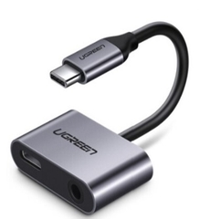 Cáp chuyển đổi USB type-C to 3,5mm hỗ trợ cổng sạc USB-C chính hãng Ugreen 50596 cao cấp