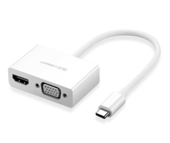 Cáp chuyển đổi USB type C to HDMI/VGA hỗ trợ full HD 3D 4Kx2K chính hãng Ugreen 30843 cao cấp