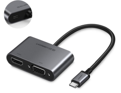 Cáp chuyển đổi USB Type-C to HDMI/VGA/Sạc PD 4K30Hz Ugreen 50505 cao cấp (vỏ nhôm)