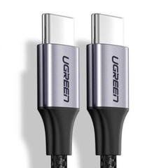 Cáp sạc nhanh 60W USB Type-C to Type-C dài 0,5M bọc nylon Ugreen 50149 cao cấp (dữ liệu)