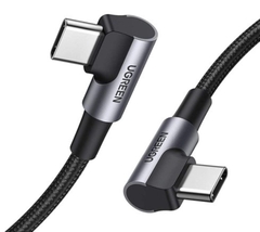 Cáp dữ liệu, sạc nhanh 60W USB 2.0 Type-C to Type-C bẻ góc 2 đầu 90 độ L Ugreen 70529 cao cấp