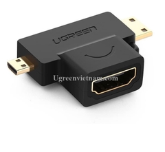 Ugreen 20144 micro HD và mini dương ra HDMI âm đầu chuyển đổi HD129 20020144