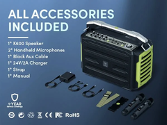 Loa kéo WinBridge K600 (200W, UHF Wireless, Bluetooth, pin 8000mAh)