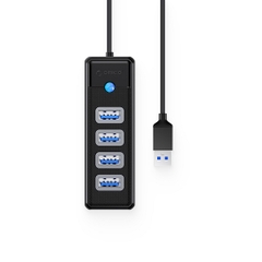 Bộ chia USB-A sang 4 cổng USB 3.0 , Đen, Orico PW4U-U3-015-BK