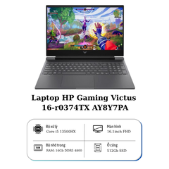 Laptop HP Gaming Victus 16-r0374TX AY8Y7PA (I5 13500HX/ 16GB/ 512GB SSD/ RTX 4050 6GB/ 16.1 inch FHD/ 165Hz/ Win11/ Black)