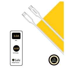 CÁP USB-C TO USB-C PISEN MR WHITE PD 60W 1M CC-PD01-1000(GLB)