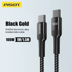 Cáp sạc nhanh PISEN PRO-Black Gold USB-C 100W 1.5m