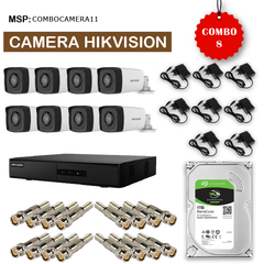 Combo 8 Camera HikVision DS-2CE17D0T-IT5  + Đầu ghi hình HIKVISION
