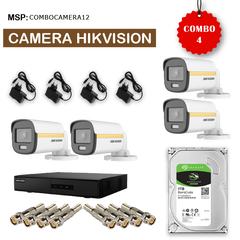 Combo 4 Camera HikVision DS-2CE10DF3T-F   + Đầu ghi hình HIKVISION