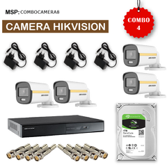 Combo 4 Camera HikVision DS-2CE12DF3T-FS  + Đầu ghi hình HIKVISION