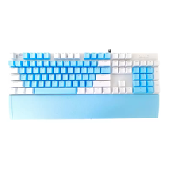 Bàn phím cơ EMaster EKM701WB (104 phím, Blue Switch, LED, Trắng Xanh)