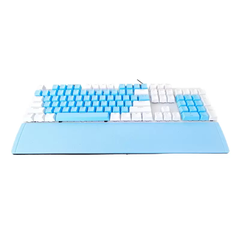 Bàn phím cơ EMaster EKM701WB (104 phím, Blue Switch, LED, Trắng Xanh)