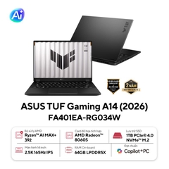Laptop Gaming ASUS TUF Gaming A14 FA401EA-RG034W (Ryzen AI Max+ 392, 64GB, 1TB, Radeon 8060S, 14