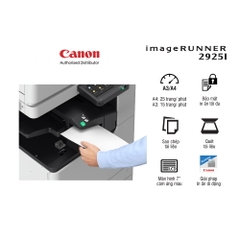 Máy photocopy đa chức năng Canon imageRUNNER 2925i (In, sao chép, quét, khổ A3, 25 trang/phút, in 2 mặt tự động, Wi-Fi, mạng LAN)