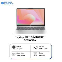 Laptop HP 15-fd1043TU 9Z2W9PA (Intel Core 5 120U | 16GB | 1TB | Intel Arc | 15.6 inch FHD | Win 11 | Bạc)
