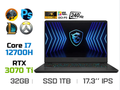 Laptop Gaming MSI Vector GP76 HX 12UGSO-894VN (i7-12700H | 32GB | 1TB | RTX 3070Ti | 17.3 inch QHD | Windows 11 | Black)