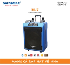 Loa kéo SoundMax M7 (120W RMS, Bluetooth 4.0, 2 micro không dây)