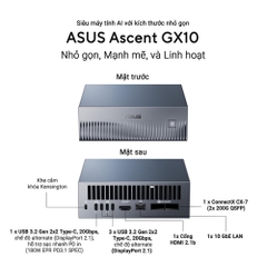 Máy Bộ AIPC ASUS Ascent GX10-GG0036BN (NVIDIA GB10, 128GB, 4TB, xám)