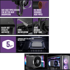 Tản nhiệt khí CPU 1 Fan Cooler Master Hyper 612 APEX Black