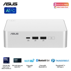 Bộ Mini PC Asus NUC 15 PRO Tall RNUC15CRSU700000I (Intel Core Ultra 7 255H | 2xDDR5-6400 | 2xNVMe | 2x HDMI 2.1 | 2x Thunderbolt | VESA MOUNT | WHITE)