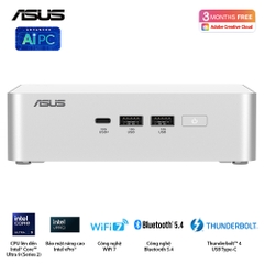 Bộ Mini PC Asus NUC 15 PRO Tall RNUC15CRSU700000I (Intel Core Ultra 7 255H | 2xDDR5-6400 | 2xNVMe | 2x HDMI 2.1 | 2x Thunderbolt | VESA MOUNT | WHITE)