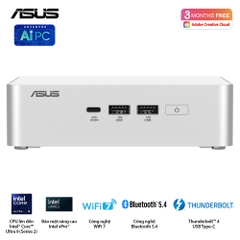 Bộ Mini PC Asus NUC 15 PRO Tall RNUC15CRSU700000I (Intel Core Ultra 7 255H | 2xDDR5-6400 | 2xNVMe | 2x HDMI 2.1 | 2x Thunderbolt | VESA MOUNT | WHITE)