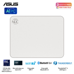 Bộ Mini PC Asus NUC 15 PRO Tall RNUC15CRSU700000I (Intel Core Ultra 7 255H | 2xDDR5-6400 | 2xNVMe | 2x HDMI 2.1 | 2x Thunderbolt | VESA MOUNT | WHITE)