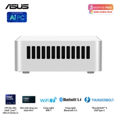 Bộ Mini PC Asus NUC 15 PRO Tall RNUC15CRSU700000I (Intel Core Ultra 7 255H | 2xDDR5-6400 | 2xNVMe | 2x HDMI 2.1 | 2x Thunderbolt | VESA MOUNT | WHITE)