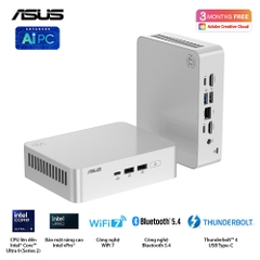 Bộ Mini PC Asus NUC 15 PRO Tall RNUC15CRSU700000I (Intel Core Ultra 7 255H | 2xDDR5-6400 | 2xNVMe | 2x HDMI 2.1 | 2x Thunderbolt | VESA MOUNT | WHITE)