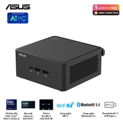 Bộ Mini PC Asus NUC 15 PRO Tall RNUC15CRHU700000I (Intel Core Ultra 7 255H | 2xDDR5-6400 | 2xNVMe,SATA | 2x HDMI 2.1 | 2x Thunderbolt | VESA MOUNT | Black)