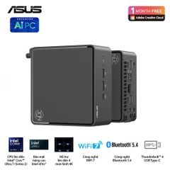 Bộ Mini PC Asus NUC 15 PRO Tall RNUC15CRHU700000I (Intel Core Ultra 7 255H | 2xDDR5-6400 | 2xNVMe,SATA | 2x HDMI 2.1 | 2x Thunderbolt | VESA MOUNT | Black)