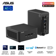 Bộ Mini PC Asus NUC 15 PRO Tall RNUC15CRHU700000I (Intel Core Ultra 7 255H | 2xDDR5-6400 | 2xNVMe,SATA | 2x HDMI 2.1 | 2x Thunderbolt | VESA MOUNT | Black)