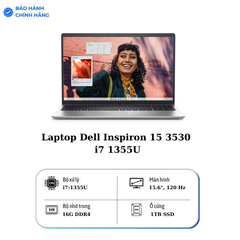 Laptop Dell Inspiron 15 3530 i7 1355U/16GB/1TB/120Hz/OfficeHS/Win11 (P16WD)