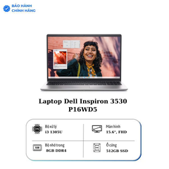 Laptop Dell Inspiron 3530 P16WD5 (i3 1305U/ 8GB/ 512GB SSD/ 15.6 inch FHD/ Win 11/ Office/ Wifi + BT/ Silver/ 1Y)
