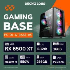 PC Gaming Tiêu Chuẩn G-BASE-05 (Intel Core i3-12th, 16GB, 256GB, RX 6500 XT 4GB, 550W)
