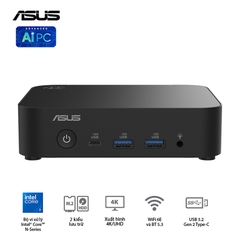 Bộ Mini PC Asus NUC 14 Essential RNUC14MNK355 ( NUC14MNK (N355)/1xDDR5-4800/1x M.2 22x80/2242 PCIe Gen3x4 /1x LAN/No-OS )