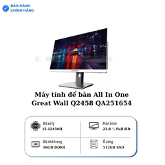 BỘ MÁY TÍNH ALL IN ONE GREAT WALL Q2458 (INTEL CORE I5-12450H | 16GB | 512GB | 23.8 INCH FHD | NOOS | BẠC )