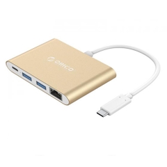 Đầu chuyển đổi Type C sang 4 cổng LAN/Type-C/2*USB 3.0 Orico RCR2A-GD