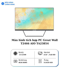 Máy tính all in one PC Great Wall T2466 AIO TA33854 - Core i3-13100, 8GB RAM, 512GB SSD - Màn 23.8